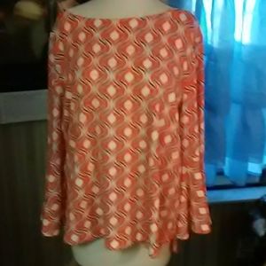 Crown and Ivy orange bell sleeve shirt